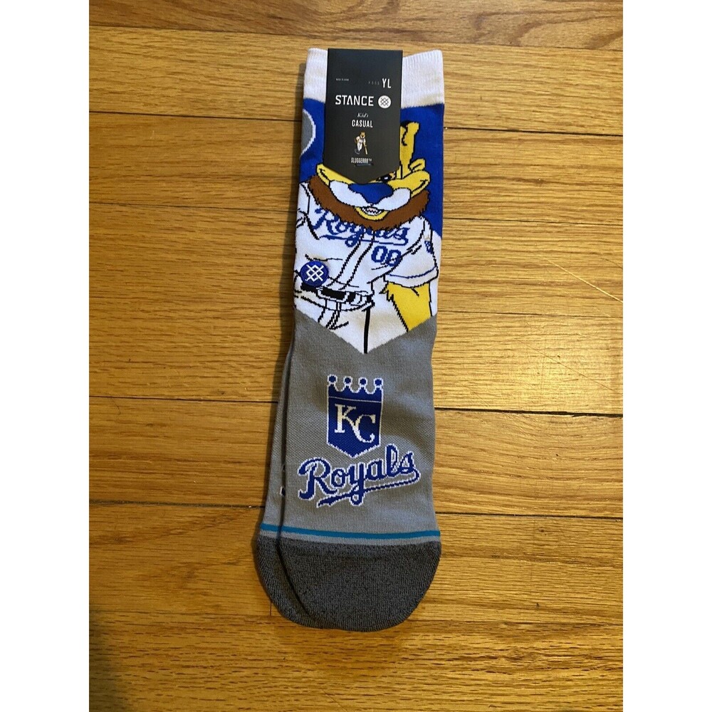 Stance Kansas City Royals MLB Royals Mascot Socks Youth Size Large 3-5.5 NWT